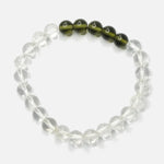 Load image into Gallery viewer, Phenakite and Moldavite Bracelet: Meditation Awareness - Round Beads 8mm
