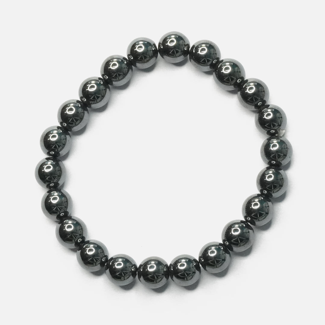 Hematite Bracelet: Enhances Memory - Round Beads 8mm