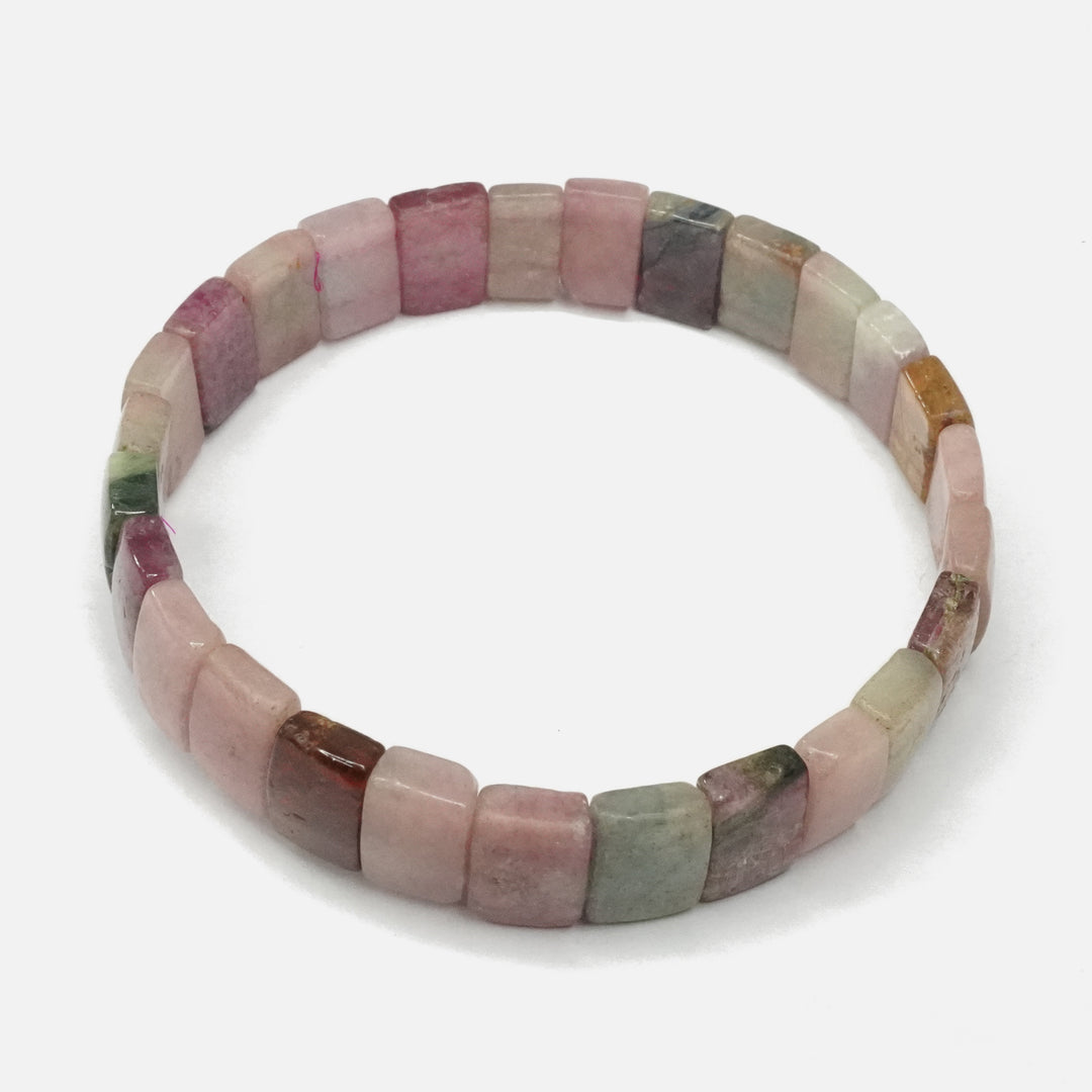 Tourmaline Multicolored Bracelet: Square Beads