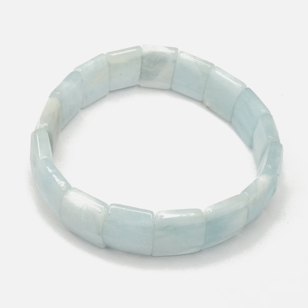 Aquamarine Bracelet: Courage - Square Beads