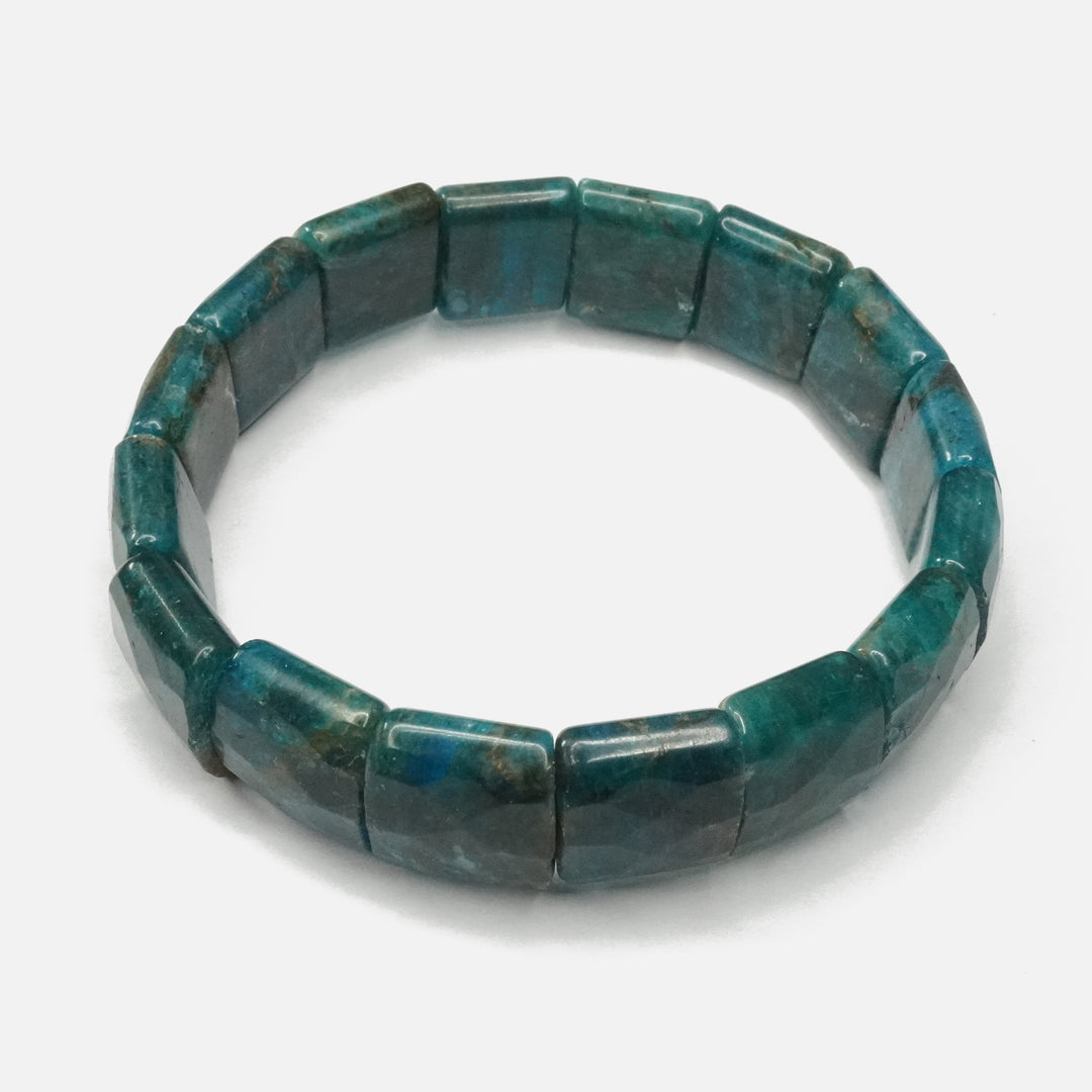 Blue Apatite Bracelet: Removes Loneliness - Square Beads