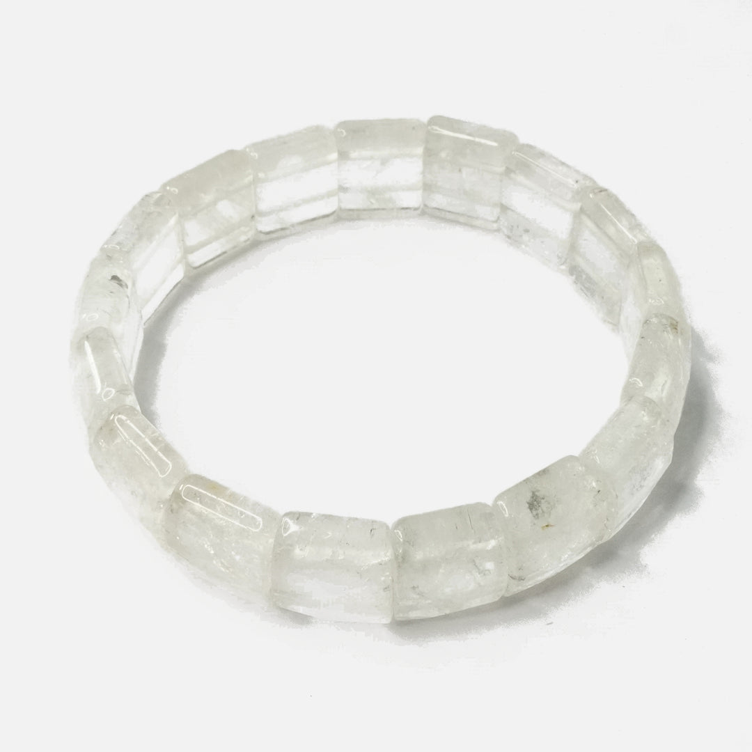 Clear Quartz (Spatika) Bracelet: Spiritual Awareness - Square Beads