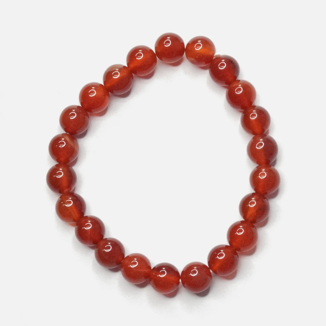 Red Carnelian Bracelet: Creativity - Round Beads 8mm