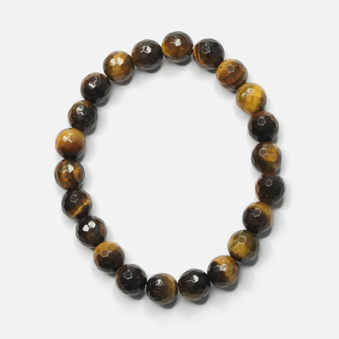 Tiger's Eye Bracelet: Boosts Self Confidence - Round Cut Beads 8mm