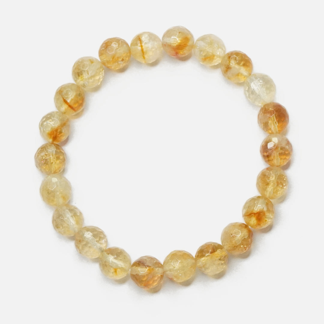 Citrine Bracelet: Abundance - Round Cut Beads 8mm