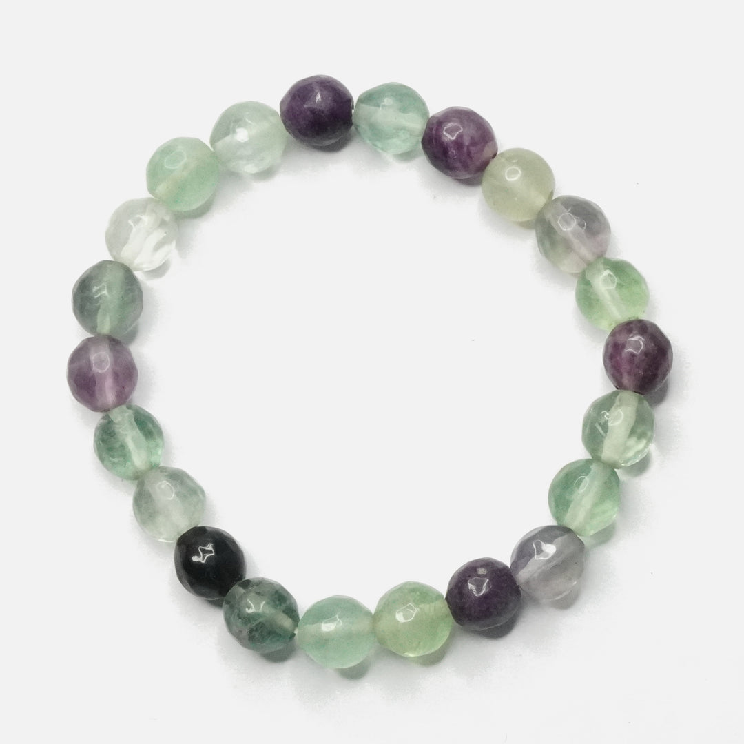 Fluorite Green Bracelet: Chakra Renewal - Round Beads 8mm