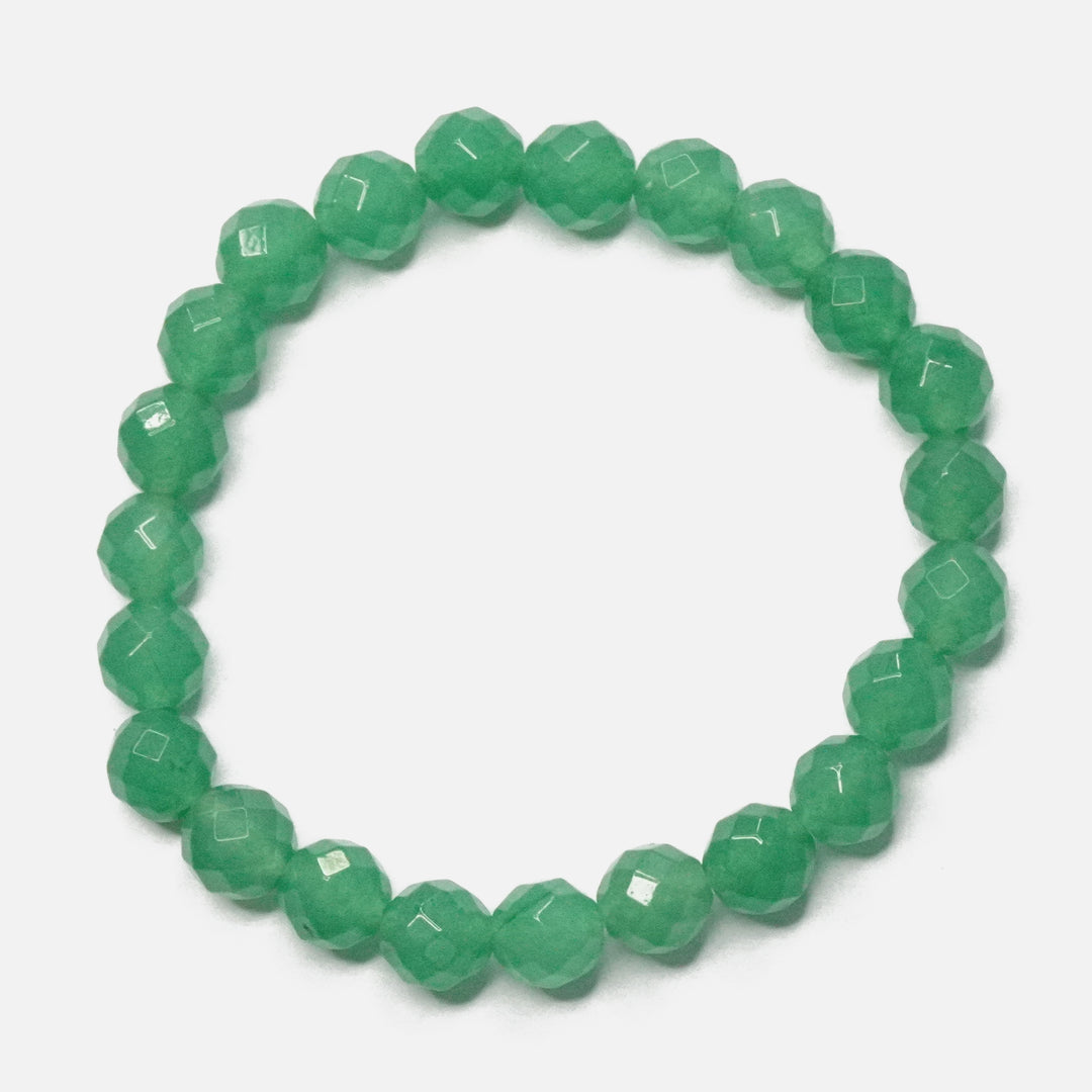 Green Aventurine Bracelet: Good Health - Round Cut Beads 8mm