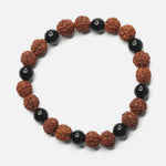 Load image into Gallery viewer, Black Onyx with Rudraksh Beads Bracelet 8mm
