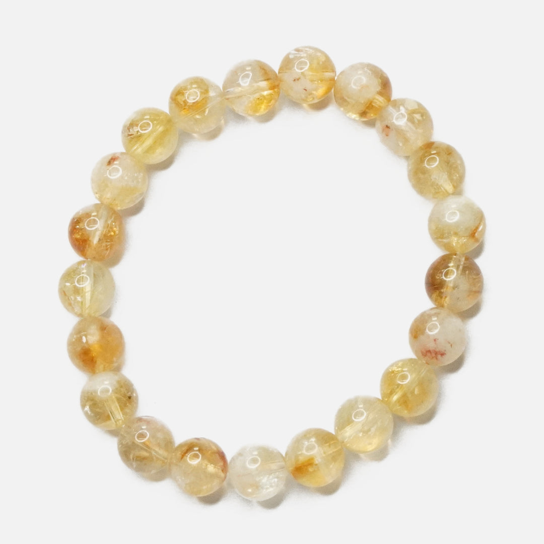 Citrine Bracelet: Abundance - Round Beads 8mm