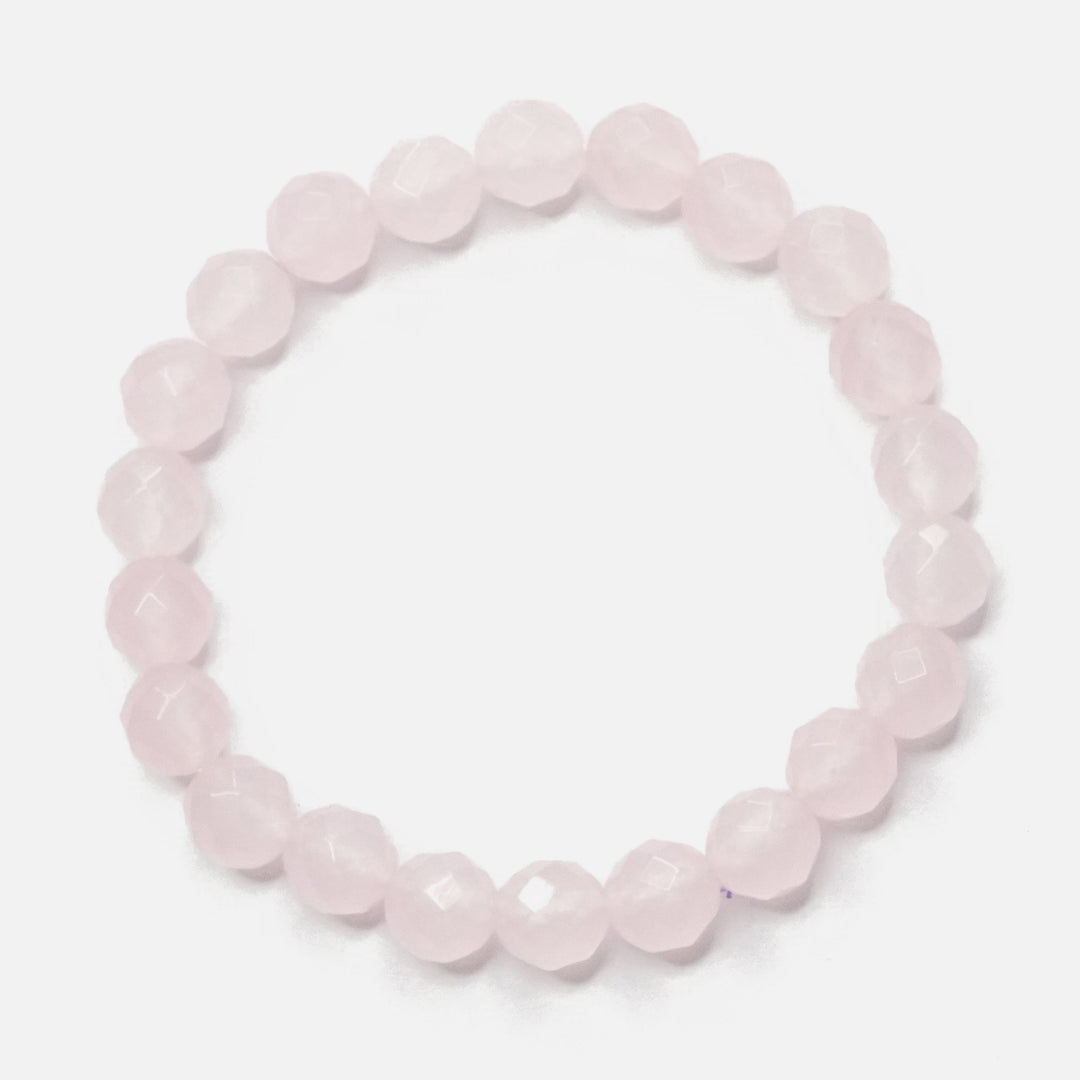 Rose Quartz Bracelet: Self Love - Round Cut Beads 8mm