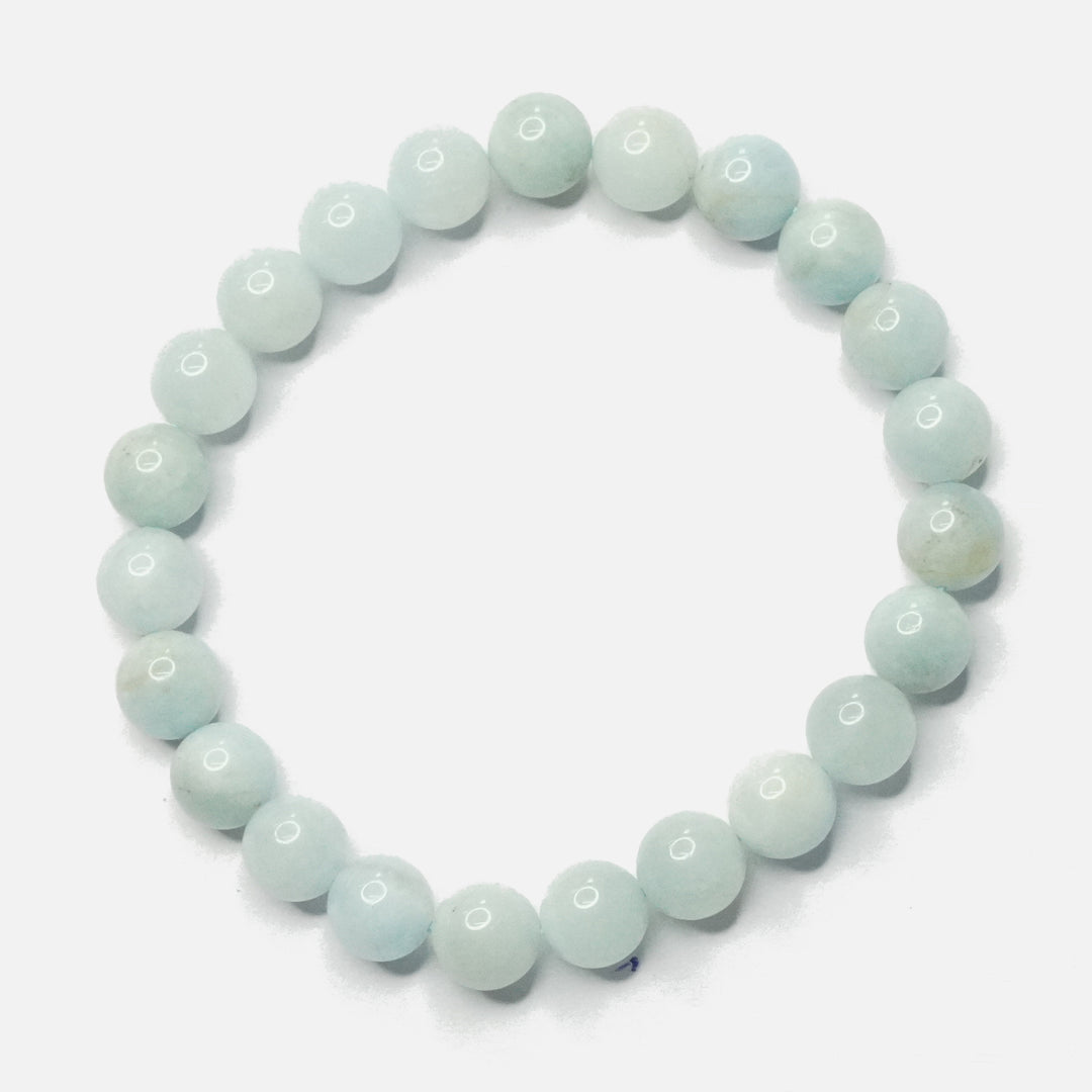 Aquamarine Bracelet: Courage - Round Beads