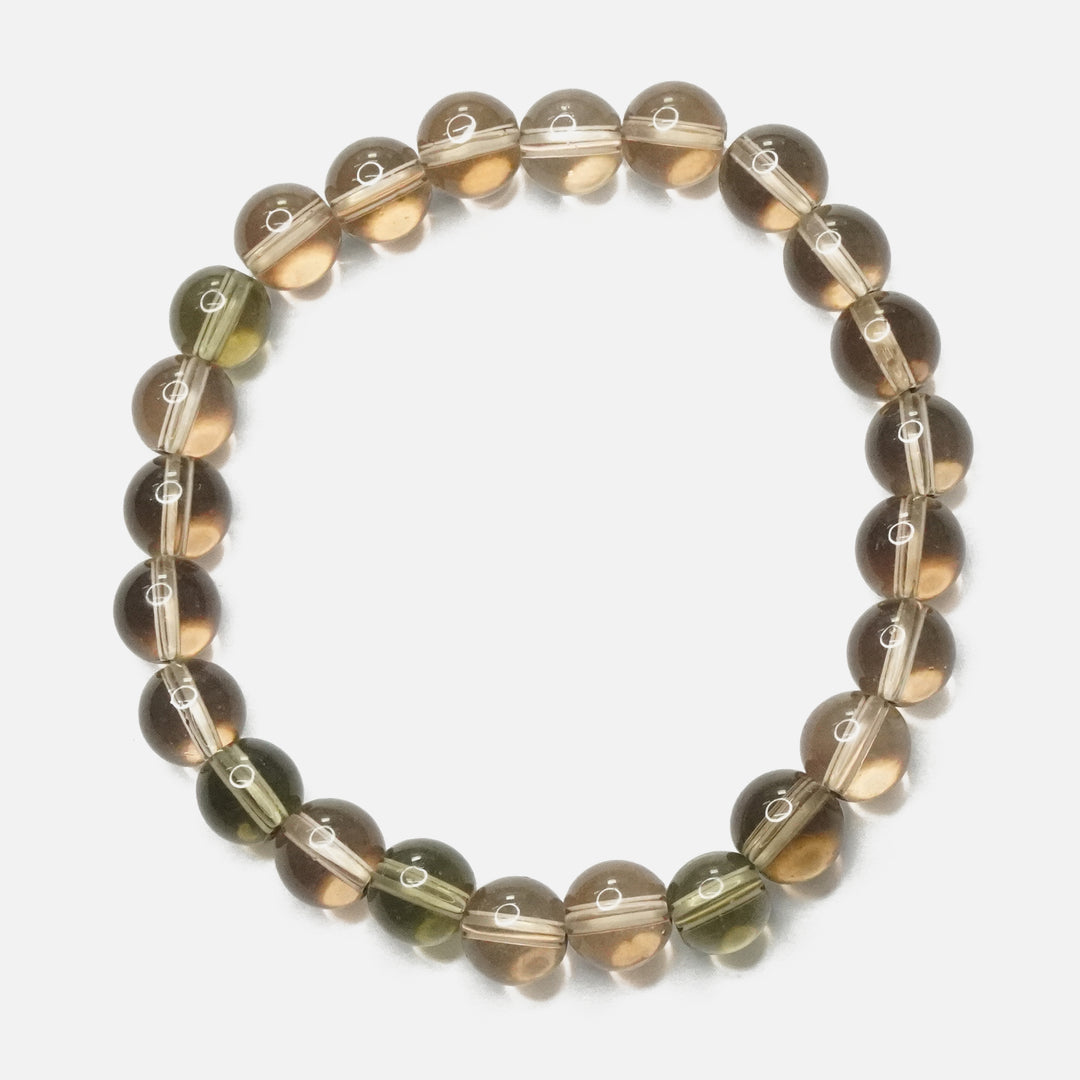 Smokey Quartz Bracelet: Removes Fear - Round Beads 8mm