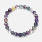 Load image into Gallery viewer, Fluorite Purple Bracelet: Chakra Renewal - Round Beads 8mm
