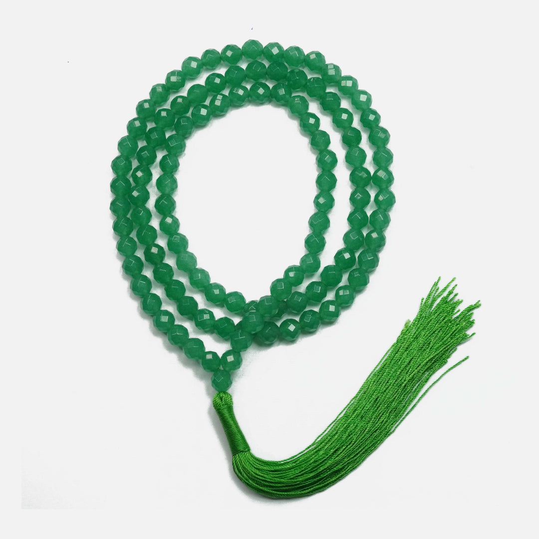 Green Aventurine Japamala: Good Health - Round Cut Beads 8mm