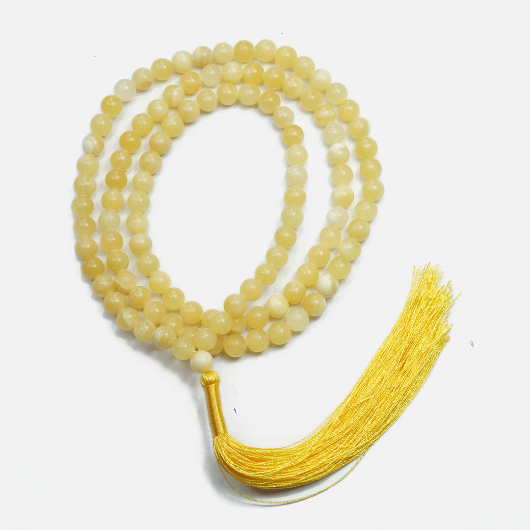 Calcite Japamala: Energy Amplifier - Round Plain Beads 8mm