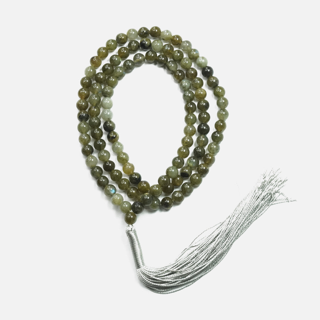 Labradorite Japamala: Round Plain Beads 8mm