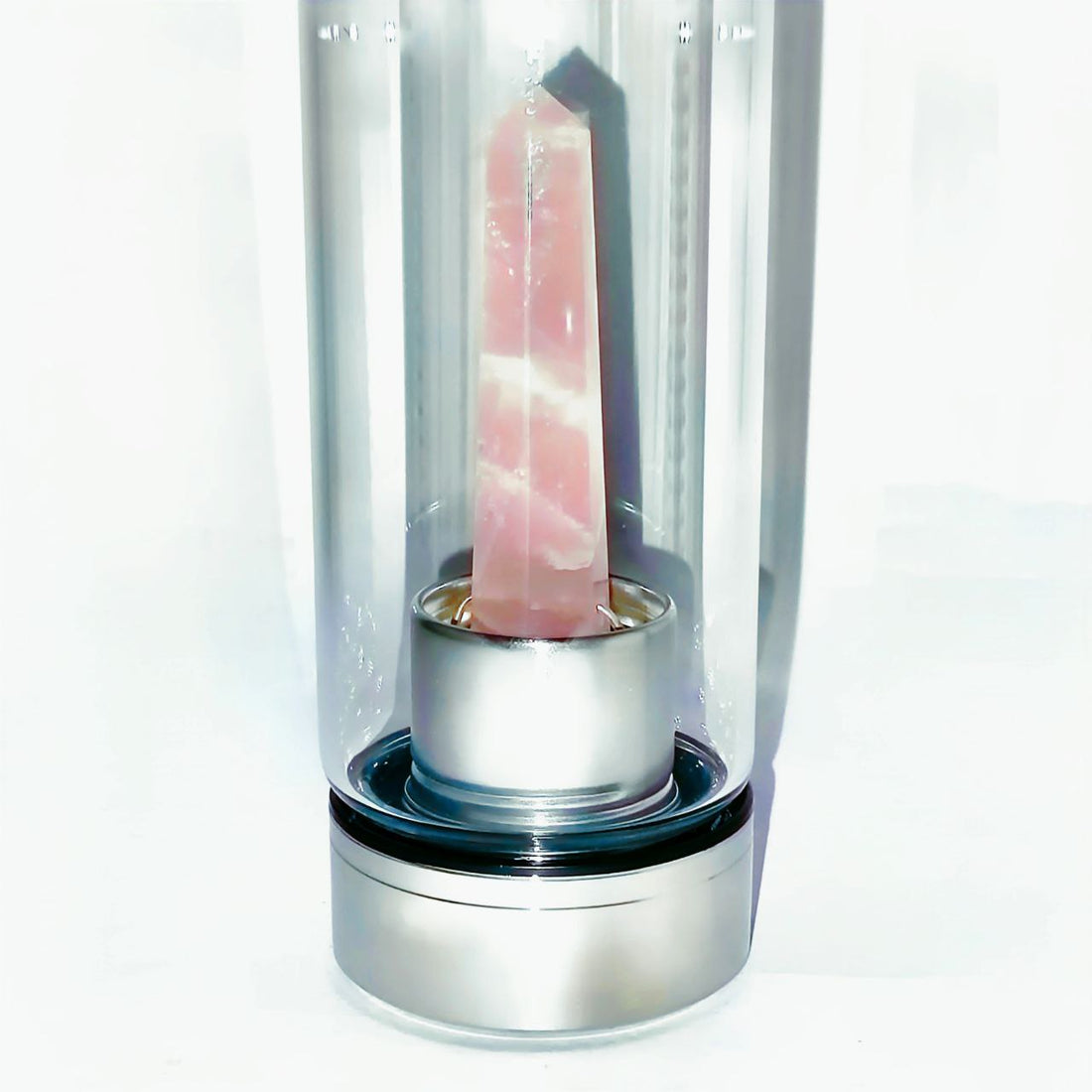 Rose Quartz Crystal Bottle