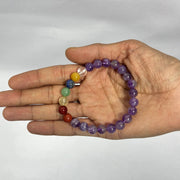 Amethyst 7 Chakra Healing Bracelet for Inner Balance