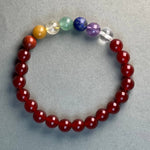 Load image into Gallery viewer, Red Carnelian with 7 Chakra Crystal Bracelet for Vitality