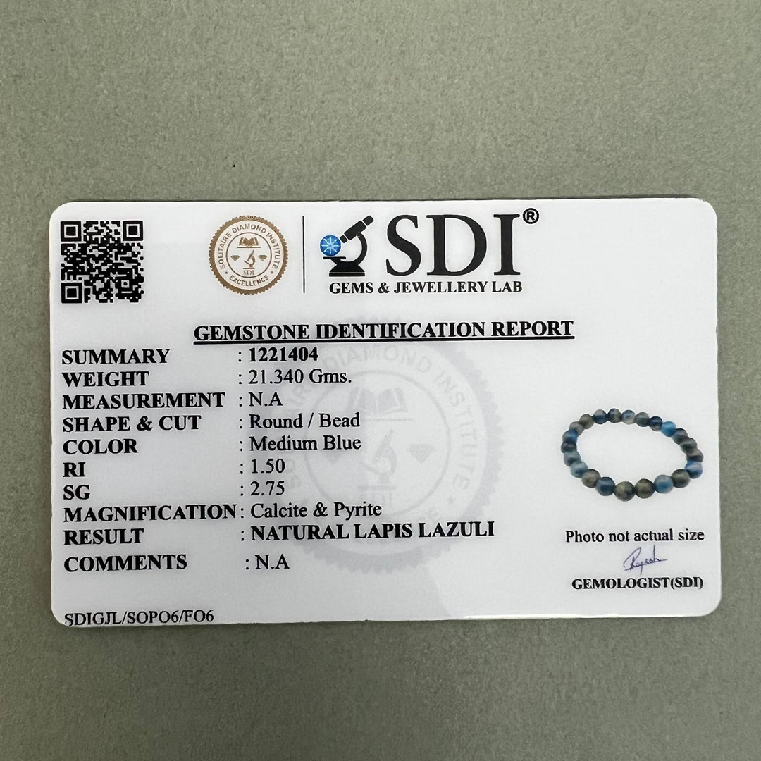 Natural Lapis Lazuli Bracelet – Crystal for Intuition, Focus & Confidence