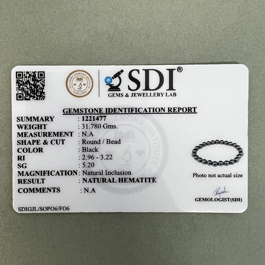 Natural Hematite Bracelet – Crystal for Grounding, Protection & Focus