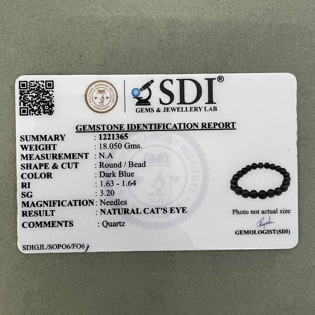 Blue Tiger's Eye Bracelet: Self Confidence - Round Beads 8mm