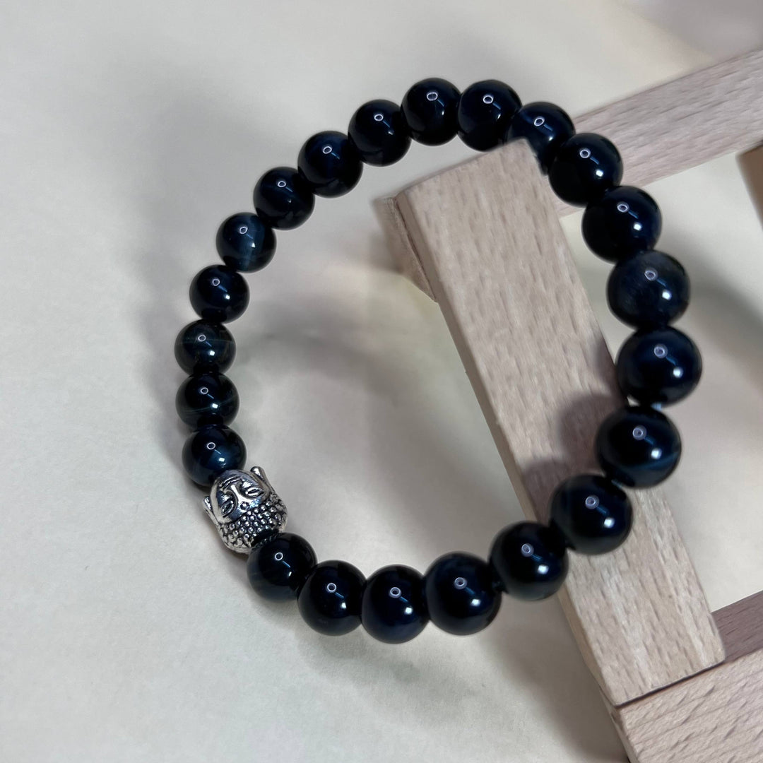 Blue Tiger’s Eye & Buddha Bracelet – Calm Mind, Confidence & Grounding