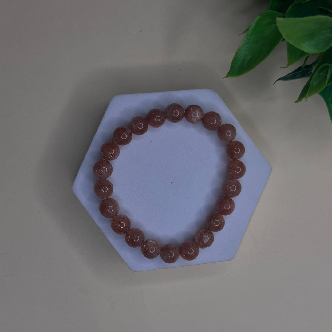 Sunstone Bracelet: Round Beads 8mm