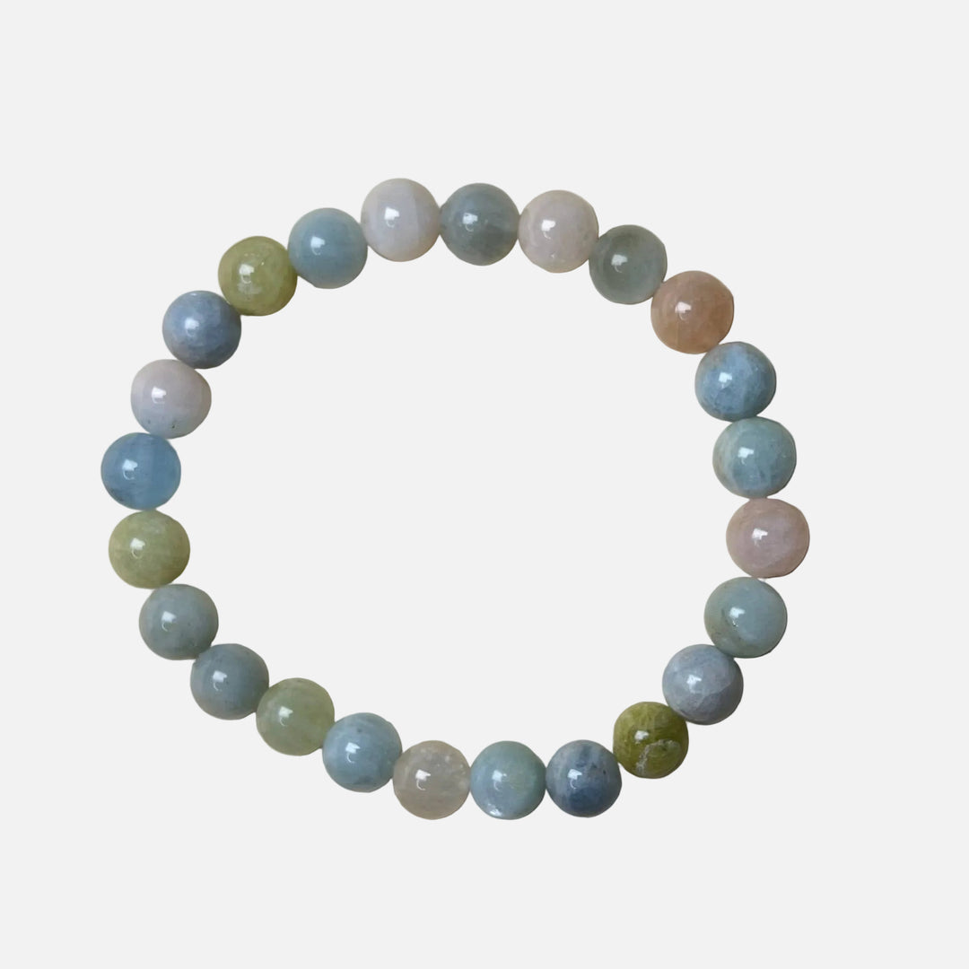Morganite Bracelet: Round Beads 8mm