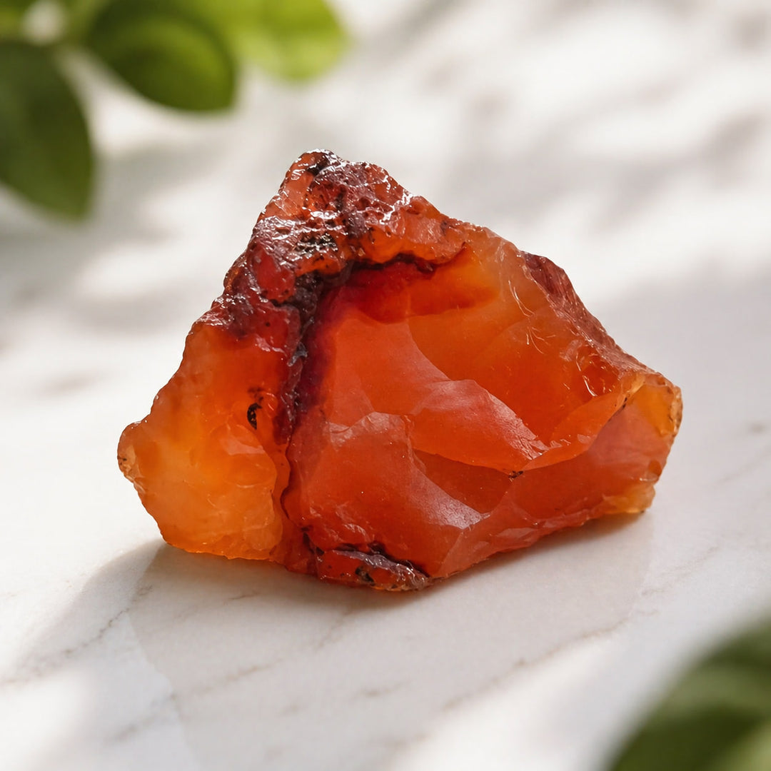 Orange Carnelian Natural Stones: Set of 5 Pieces