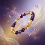 Load image into Gallery viewer, Knight Energy Bracelet – KKR Jersey Edition (Auralite &amp; Yellow Aventurine)