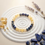 Load image into Gallery viewer, Super Kings Energy Bracelet – CSK Jersey Edition (Golden Rutile &amp; Lapis Lazuli)