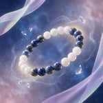 Load image into Gallery viewer, Royals Energy Bracelet – RR Jersey Edition (Rose Quartz &amp; Lapis Lazuli)