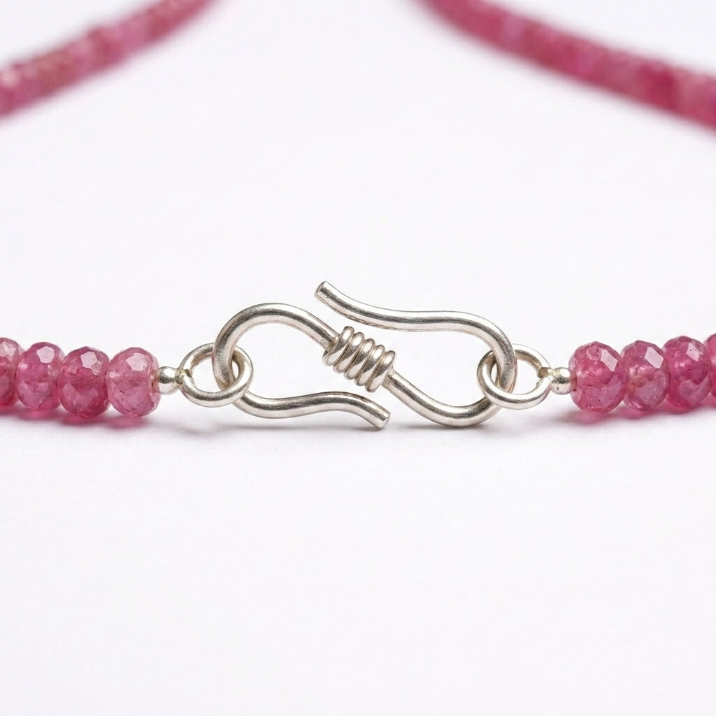 Ruby Necklace: Semi Precious 2mm