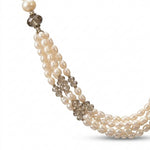 Load image into Gallery viewer, Pearls with Smokey Quartz Necklace - Five Layered