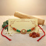 Load image into Gallery viewer, Red &amp; Green Aventurine Rakhi