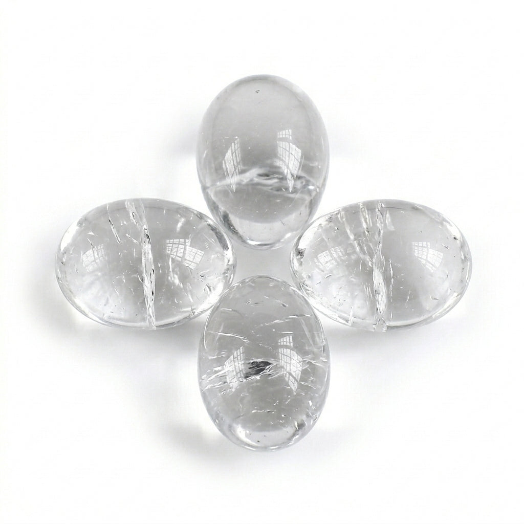 Clear Quartz (Spatika) Smooth Polished Natural Stone – Small Size 1–50 g