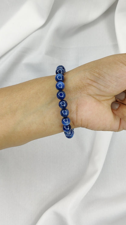Kyanite Blue Round Beads Bracelet