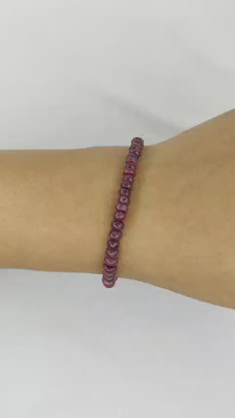 Indian Ruby Semi Precious Stone Bracelet