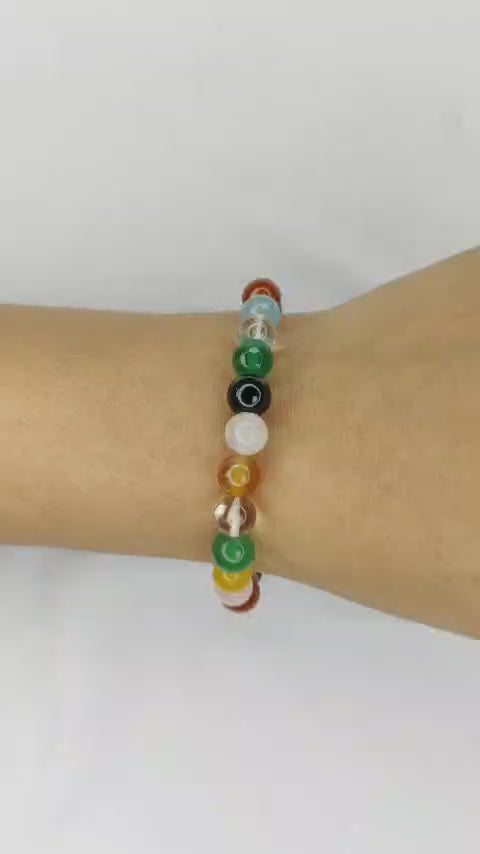 Seven Chakras Round Beads Bracelet