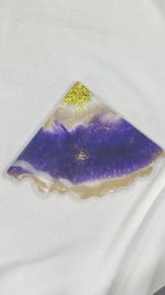 Regal Purple & Gold Triangular Crystal Holders