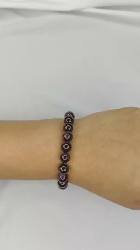 Garnet Round Beads Bracelet