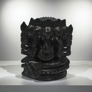 Karungali Ganesha Idol - Panchamukhi Mahaganapathi: Divine Protection & Prosperity