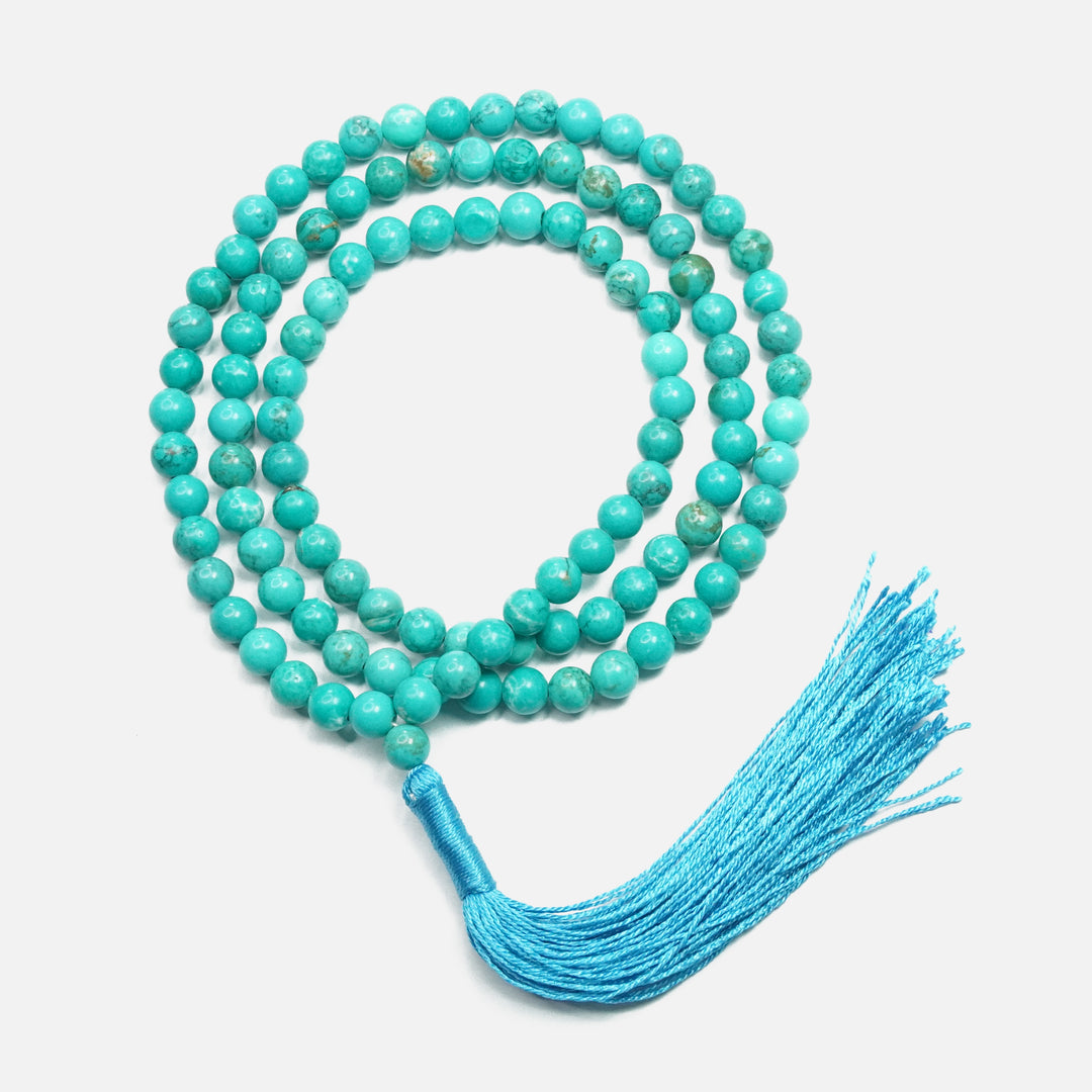 Turquoise Japamala - Round Plain Beads 8mm