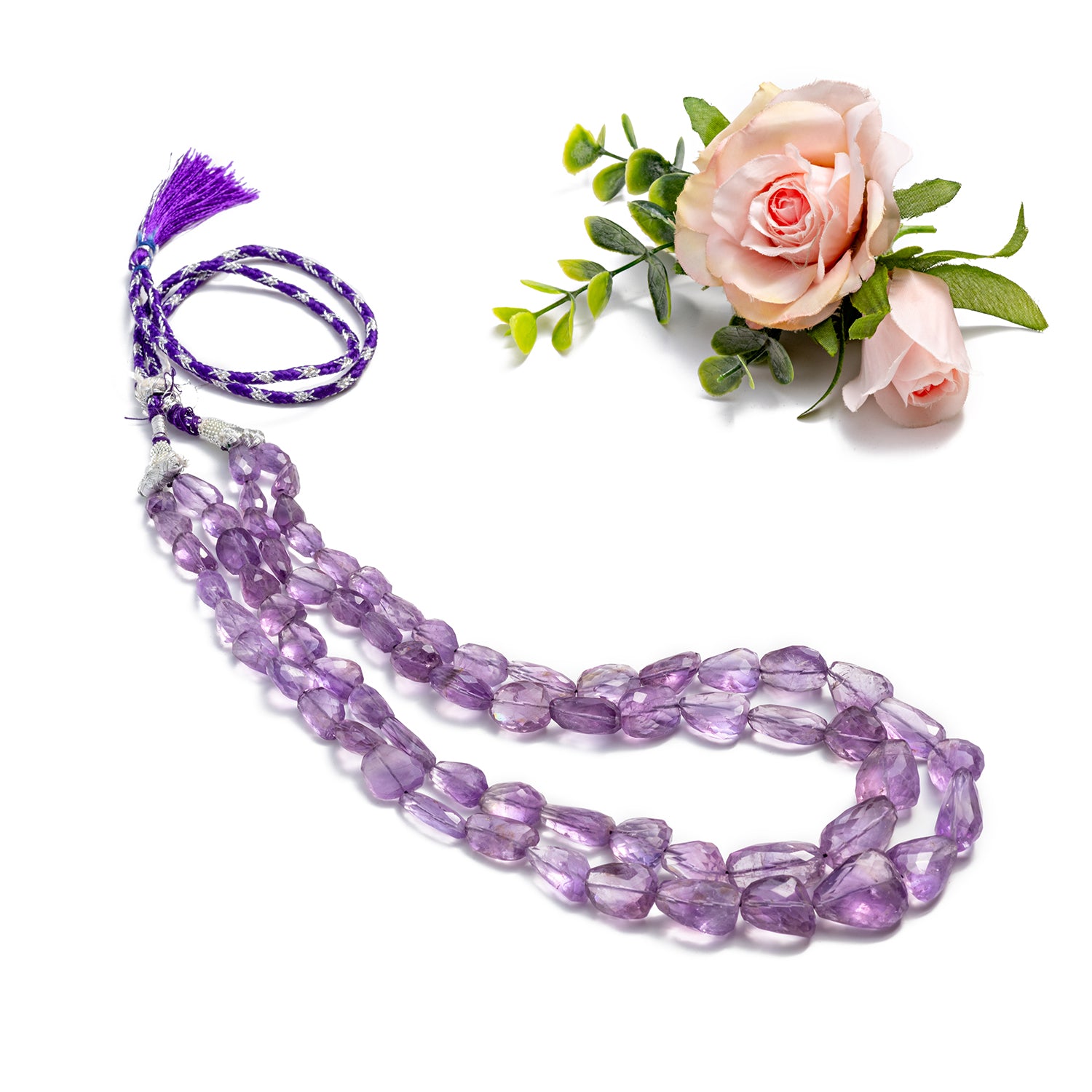 Amethyst Multishaped Two Layer Necklace