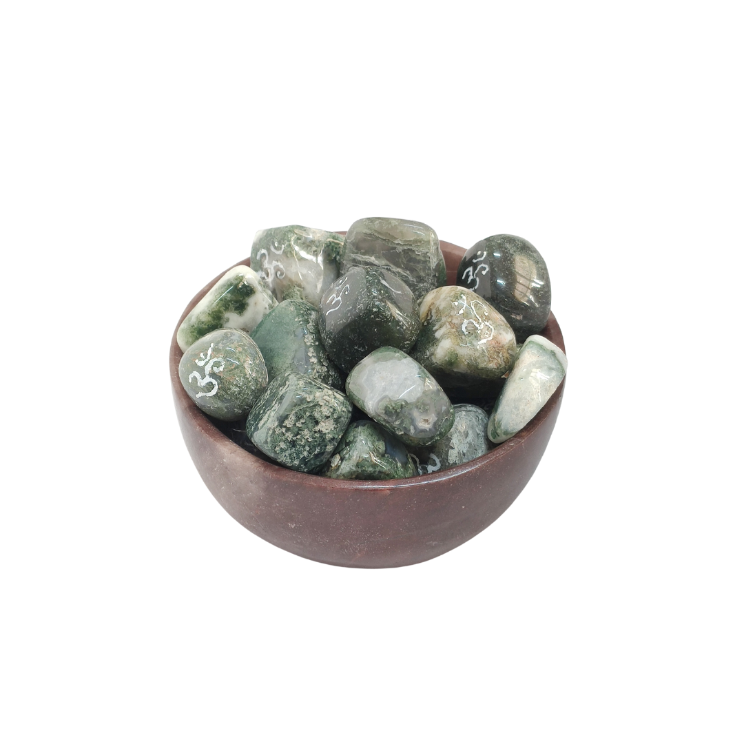 Green Moss Agate Tumbled Stone