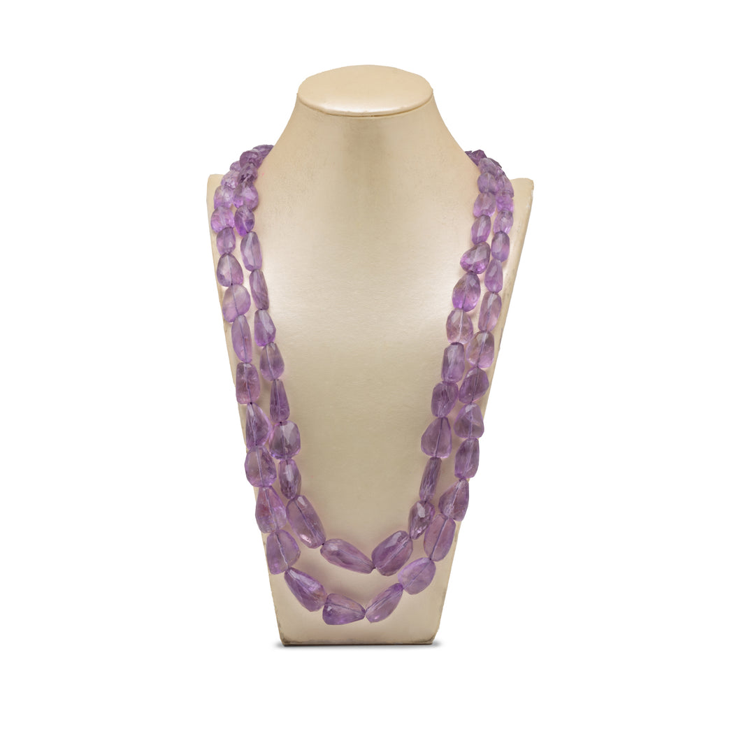 Amethyst Necklace: Peace and Calm - Multishaped 2 Layer