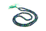 Azurite Malachite Japamala: Stress Relief - Round Plain Beads 8mm