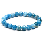 Blue Apatite Bracelet: Removes Loneliness - Round Beads 8mm