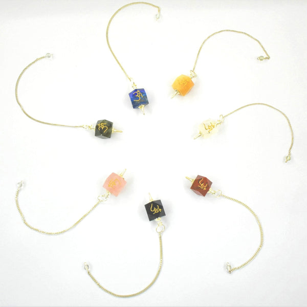 Hexagon Shaped with Om Pendulum Love Rocks Pendulum
